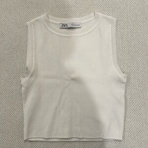 Zara White Sweater Tank